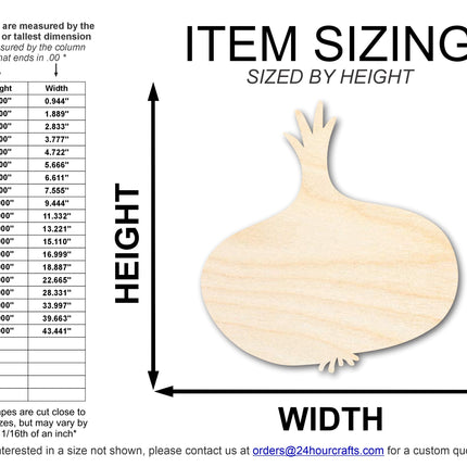 Unfinished Wood Garlic Shape | DIY Craft Cutout | up to 46" DIY