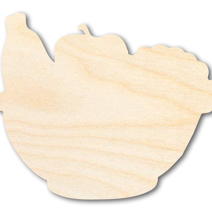 Unfinished Wood Fruit Basket Shape | DIY Craft Cutout | up to 46" DIY