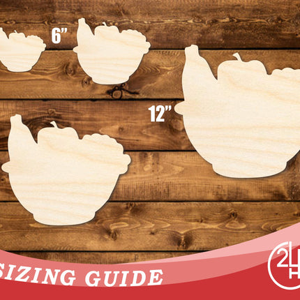Unfinished Wood Fruit Basket Shape | DIY Craft Cutout | up to 46" DIY
