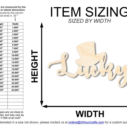 Unfinished Wood Lucky Shape | DIY Craft Cutout | up to 46" DIY