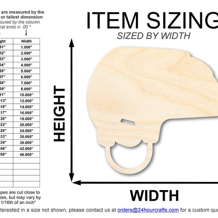 Unfinished Wood Hockey Helmet Shape | DIY Craft Cutout | up to 46" DIY