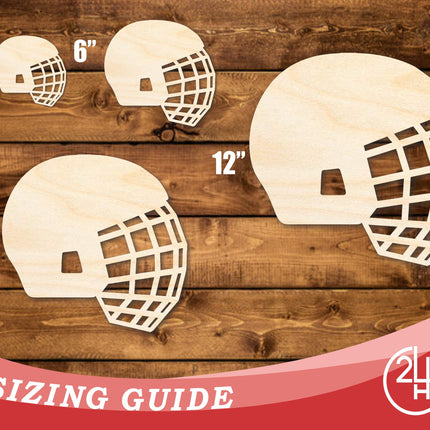 Unfinished Wood Hockey Helmet with Cage Shape | DIY Craft Cutout | up to 46" DIY