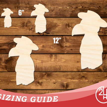 Unfinished Wood Cute Plague Doctor Shape | DIY Craft Cutout | up to 46" DIY