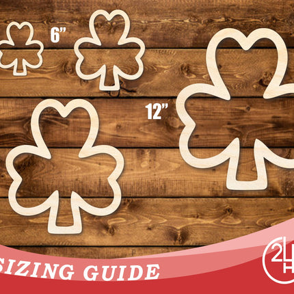 Unfinished Wood Shamrock Outline Shape | DIY Craft Cutout | up to 46" DIY