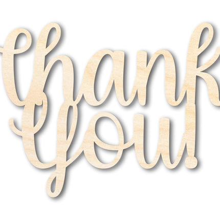 Unfinished Wood Thank You! Outline Shape | DIY Craft Cutout | up to 46" DIY