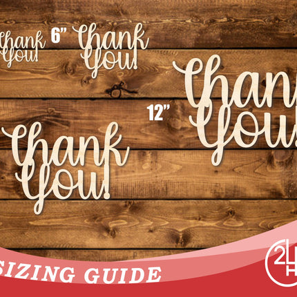 Unfinished Wood Thank You! Outline Shape | DIY Craft Cutout | up to 46" DIY