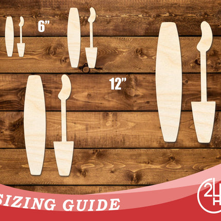 Unfinished Wood Mascara Tube and Wand Shape | DIY Craft Cutout | up to 46" DIY