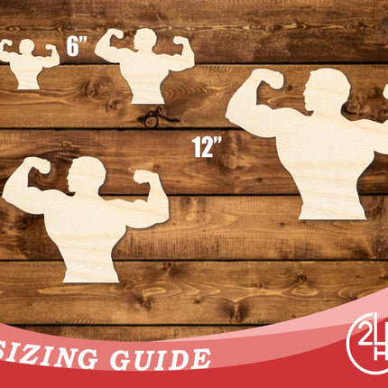 Unfinished Wood Muscle Man Shape | DIY Craft Cutout | up to 46" DIY