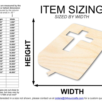 Unfinished Wood Bible Shape | DIY Craft Cutout | up to 46" DIY
