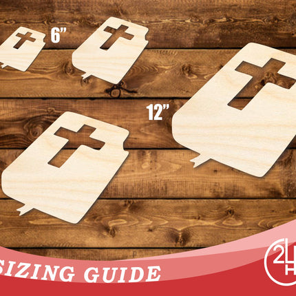Unfinished Wood Bible Shape | DIY Craft Cutout | up to 46" DIY