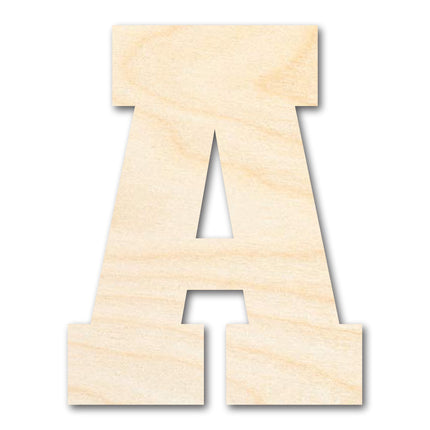 Unfinished Wood Varsity Team Font - A Shape | DIY Craft Cutout | up to 46" DIY