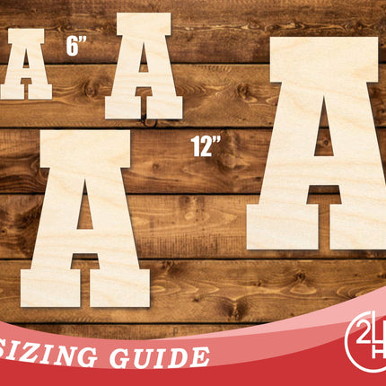 Unfinished Wood Varsity Team Font - A Shape | DIY Craft Cutout | up to 46" DIY