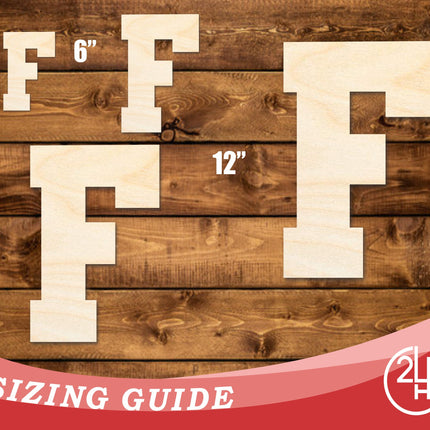 Unfinished Wood Varsity Team Font - F Shape | DIY Craft Cutout | up to 46" DIY