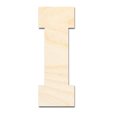 Unfinished Wood Varsity Team Font - I Shape | DIY Craft Cutout | up to 46" DIY