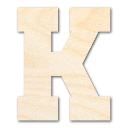 Unfinished Wood Varsity Team Font - K Shape | DIY Craft Cutout | up to 46" DIY