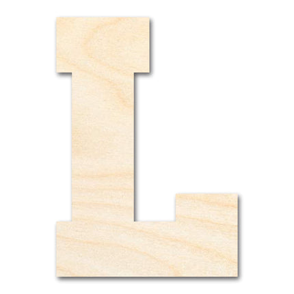 Unfinished Wood Varsity Team Font - L Shape | DIY Craft Cutout | up to 46" DIY