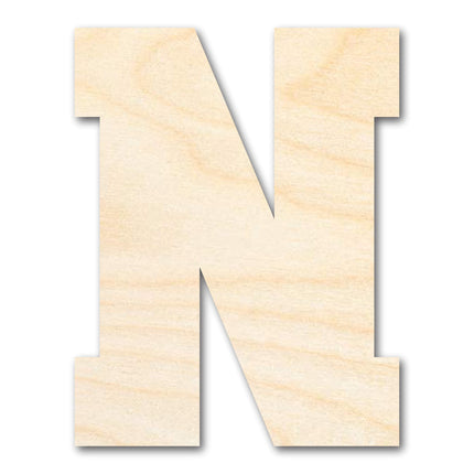 Unfinished Wood Varsity Team Font - N Shape | DIY Craft Cutout | up to 46" DIY