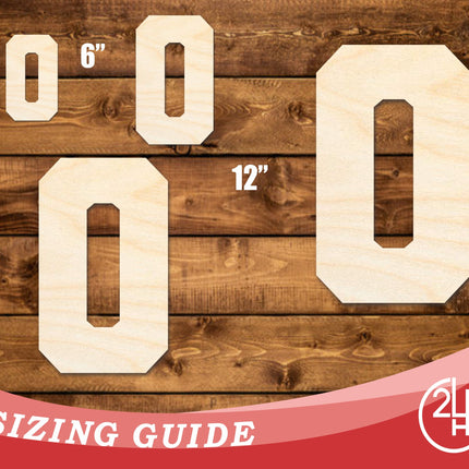 Unfinished Wood Varsity Team Font - O Shape | DIY Craft Cutout | up to 46" DIY