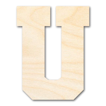 Unfinished Wood Varsity Team Font - U Shape | DIY Craft Cutout | up to 46" DIY