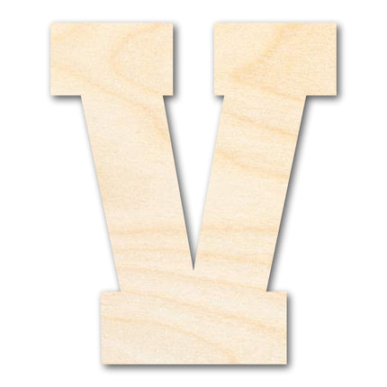 Unfinished Wood Varsity Team Font - V Shape | DIY Craft Cutout | up to 46" DIY