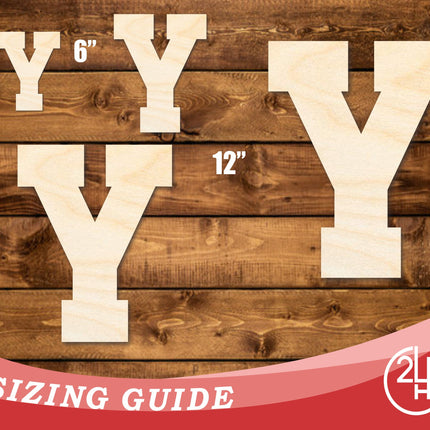 Unfinished Wood Varsity Team Font - Y Shape | DIY Craft Cutout | up to 46" DIY