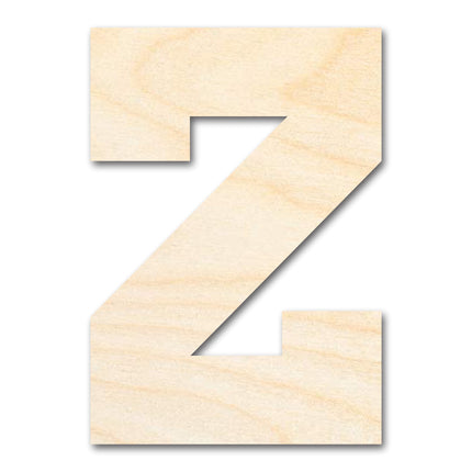 Unfinished Wood Varsity Team Font - Z Shape | DIY Craft Cutout | up to 46" DIY