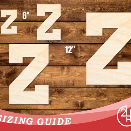 Unfinished Wood Varsity Team Font - Z Shape | DIY Craft Cutout | up to 46" DIY