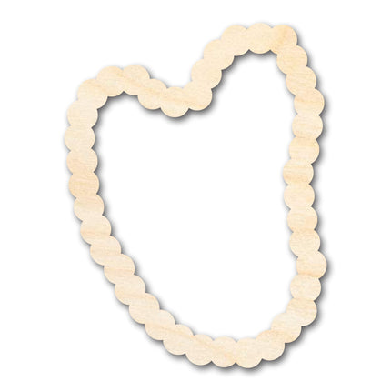 Unfinished Wood Beaded Necklace Shape | DIY Craft Cutout | up to 46" DIY