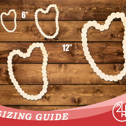 Unfinished Wood Beaded Necklace Shape | DIY Craft Cutout | up to 46" DIY