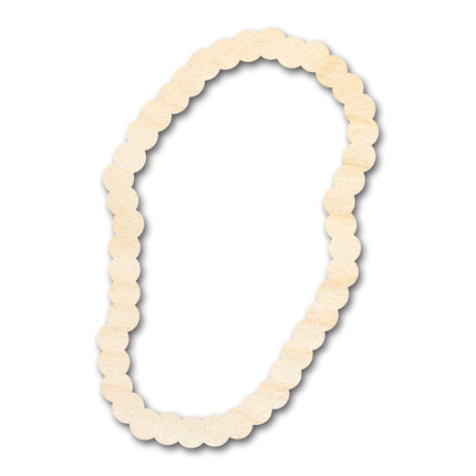 Unfinished Wood Beaded Necklace Shape | DIY Craft Cutout | up to 46" DIY