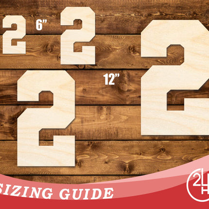 Unfinished Wood Varisty Number Two Shape | DIY Craft Cutout | up to 46" DIY