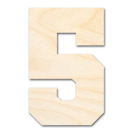 Unfinished Wood Varisty Number Five Shape | DIY Craft Cutout | up to 46" DIY