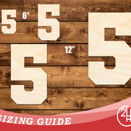 Unfinished Wood Varisty Number Five Shape | DIY Craft Cutout | up to 46" DIY