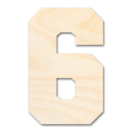 Unfinished Wood Varisty Number Six Shape | DIY Craft Cutout | up to 46" DIY