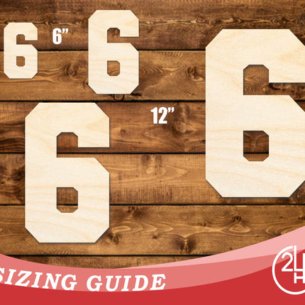 Unfinished Wood Varisty Number Six Shape | DIY Craft Cutout | up to 46" DIY