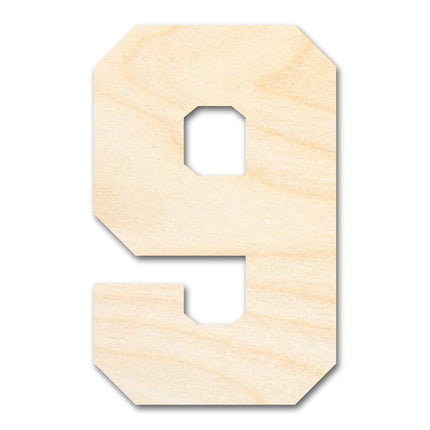 Unfinished Wood Varisty Number Nine Shape | DIY Craft Cutout | up to 46" DIY