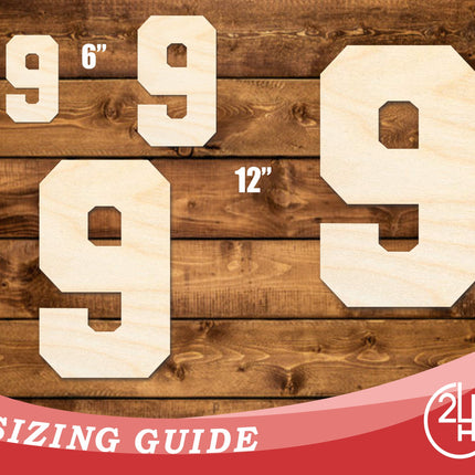 Unfinished Wood Varisty Number Nine Shape | DIY Craft Cutout | up to 46" DIY