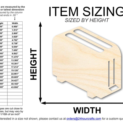 Unfinished Wood Toaster Shape | DIY Craft Cutout | up to 46" DIY