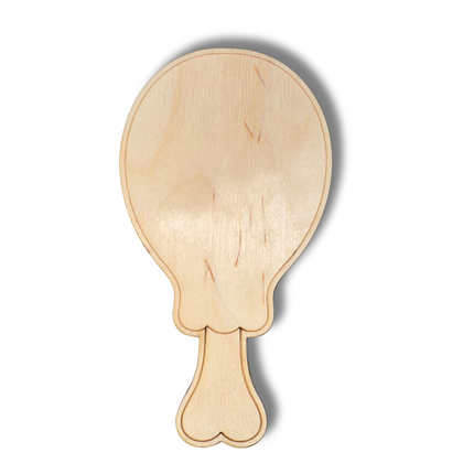 Unfinished Wood Etched Chicken Leg Shape | Paint By Line Crafts | up to 30" DIY
