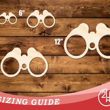 Unfinished Wood Binoculars Shape | DIY Craft Cutout | up to 46" DIY
