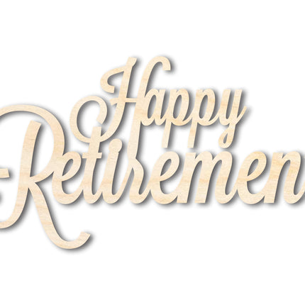 Unfinished Wood Happy Retirement Shape | DIY Craft Cutout | up to 46" DIY