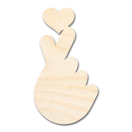 Unfinished Wood Finger Heart Shape | DIY Craft Cutout | up to 46" DIY