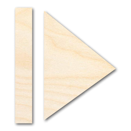 Unfinished Wood Play Pause Shape | DIY Craft Cutout | up to 46" DIY