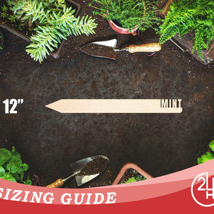Unfinished Wood Mint Garden Stake | DIY Craft Cutout | up to 24" DIY
