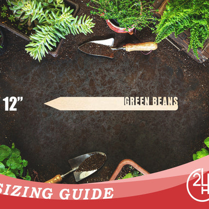 Unfinished Wood Green Beans Garden Stake | DIY Craft Cutout | up to 24" DIY