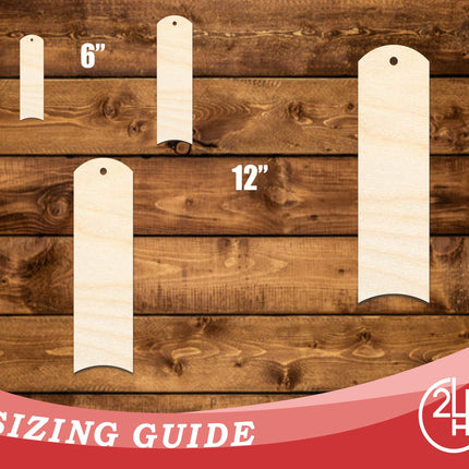 Unfinished Wood Rounded Dome Bookmark Shape | DIY Craft Cutout | up to 12" DIY