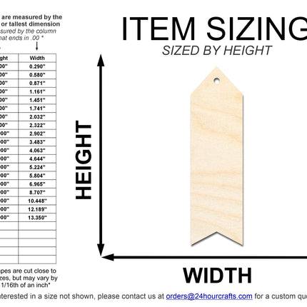 Unfinished Wood Wavy Simple Bookmark Shape | DIY Craft Cutout | up to 12" DIY