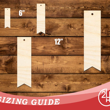Unfinished Wood Ribbon Point Bookmark Shape | DIY Craft Cutout | up to 12" DIY
