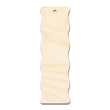 Unfinished Wood Wavy Side Bookmark Shape | DIY Craft Cutout | up to 12" DIY