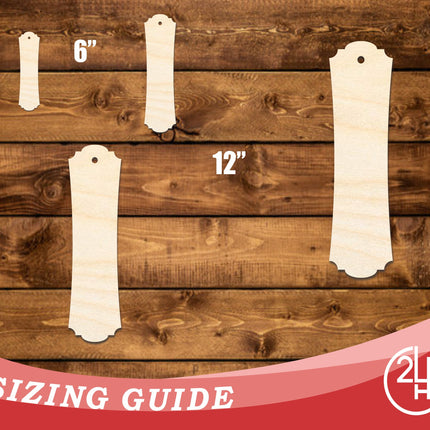 Unfinished Wood Pointed And Curved Bookmark Shape | DIY Craft Cutout | up to 12" DIY